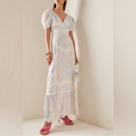 LoveShackFancy Dresses & Skirts - LoveShackFancy Quintessa Maxi Dress in Fairytale Tie Dye Size 0 NWT